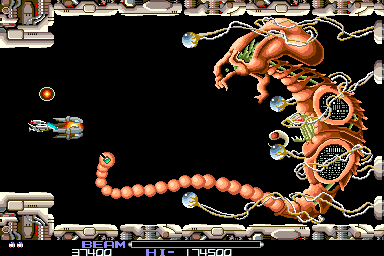 R-Type arcade gameplay — the R-9 with its Force pod docked