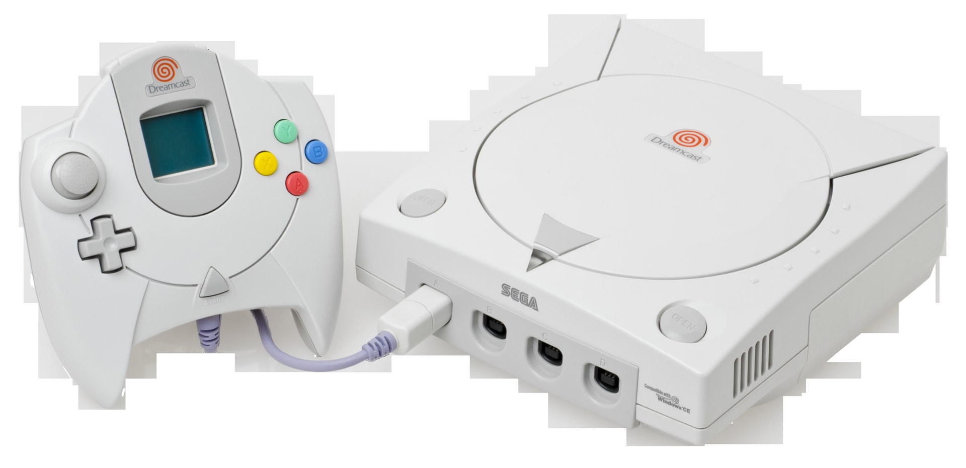 Sega Dreamcast console with controller and VMU