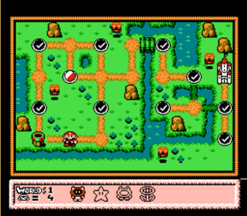 Super Mario Ultimate's redrawn World 1 map screen