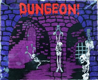 The original 1975 Dungeon! box cover from TSR