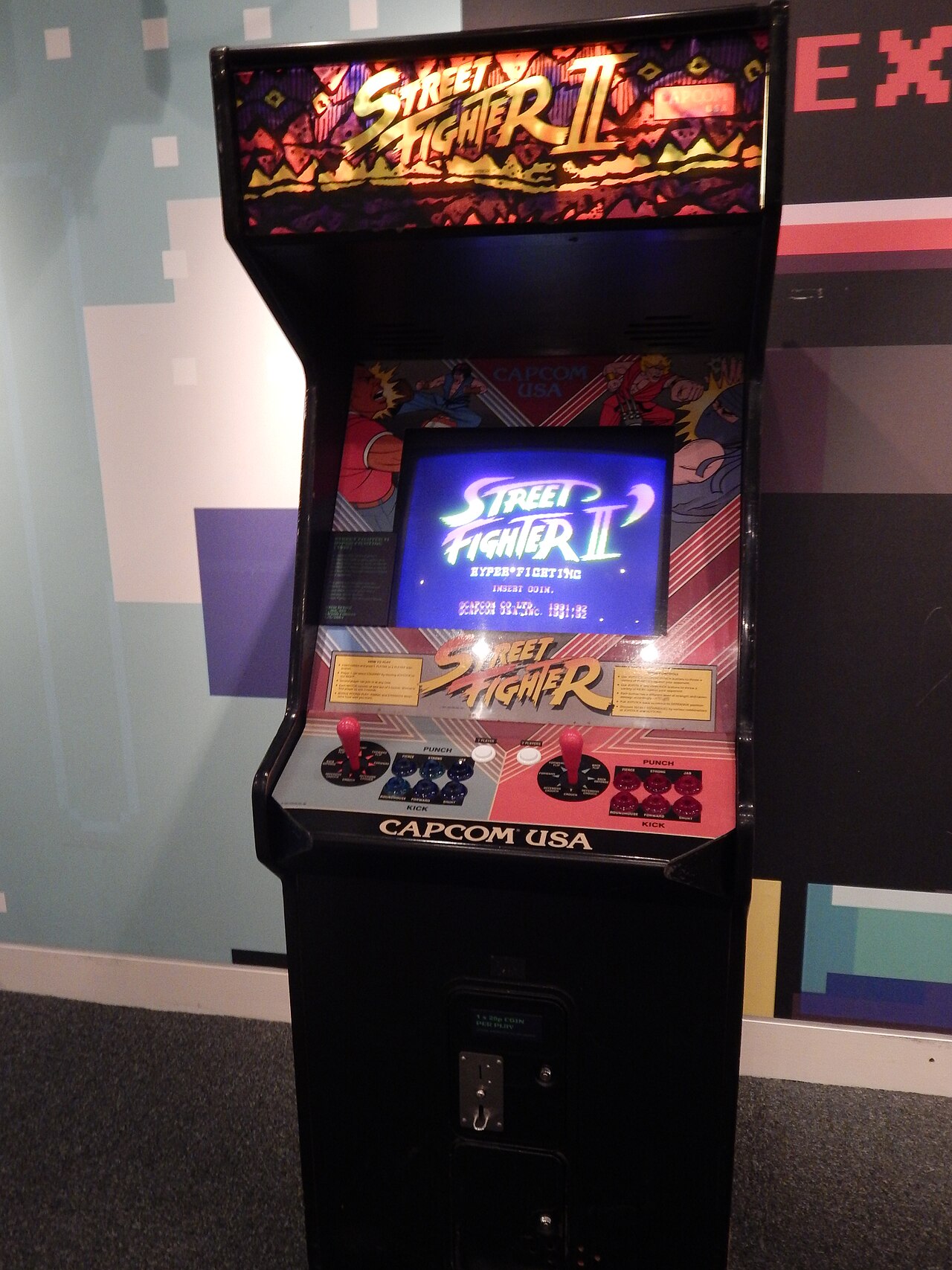 A Street Fighter II arcade machine