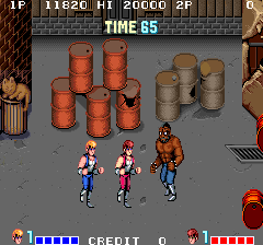 Double Dragon arcade gameplay — the brawler that defined a genre, on the Technos Arcade cartridge