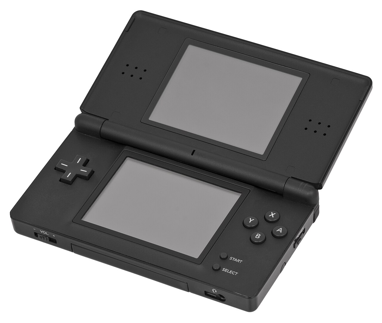 The Nintendo DS Lite handheld open