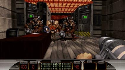 Duke Nukem 3D gameplay — the Build engine shooter in action