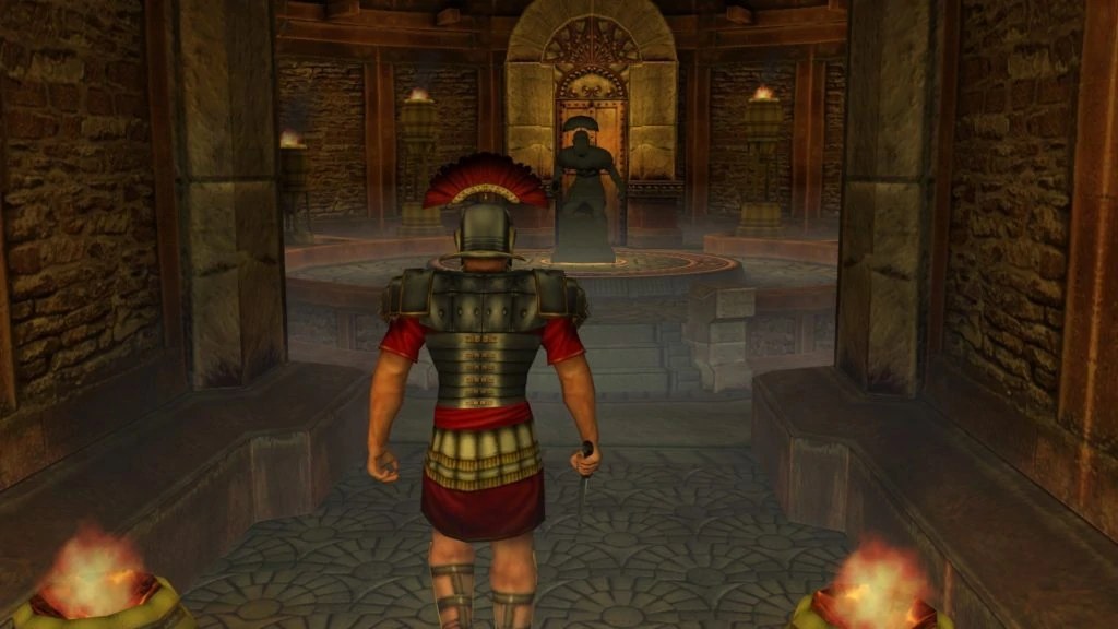 Pious Augustus, the Roman centurion, entering the ancient temple in Eternal Darkness on GameCube