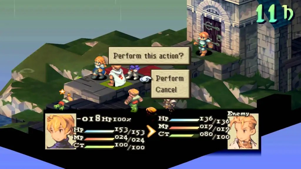 Final Fantasy Tactics War of the Lions PSP gameplay, Ramza's company on the grid
