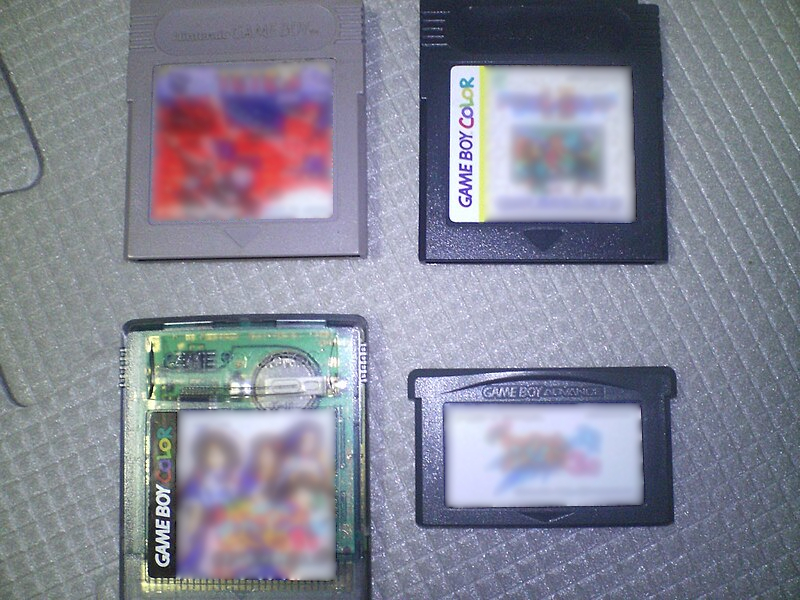 A spread of Game Boy cartridges