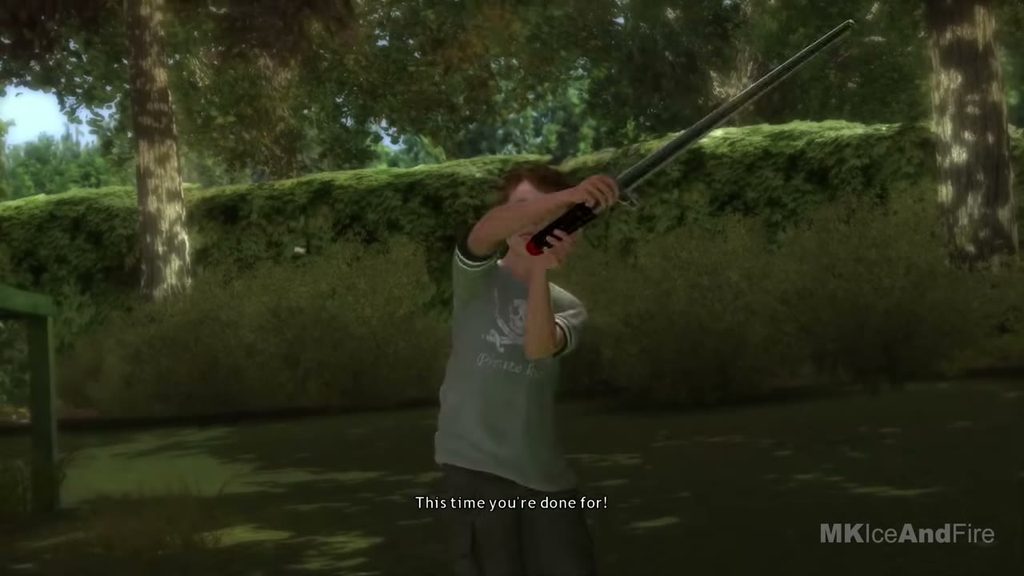 Shaun playing in the garden in the prologue of Heavy Rain on PS3