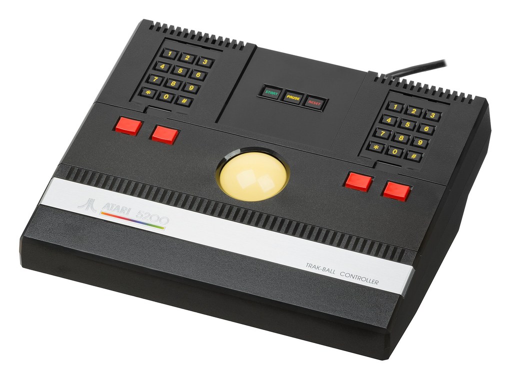 The Atari 5200 Trak-Ball controller — a full-size arcade ball flanked by keypads and fire buttons