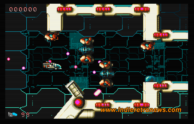 A quieter moment between waves — the kind of screenshot that shows off the game's hand-drawn, almost storybook take on sci-fi.