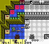 The Legend of Zelda: Link's Awakening DX on Game Boy Color — Link in a dungeon room