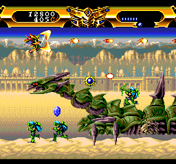 Lords of Thunder gameplay, armored knight versus dragon