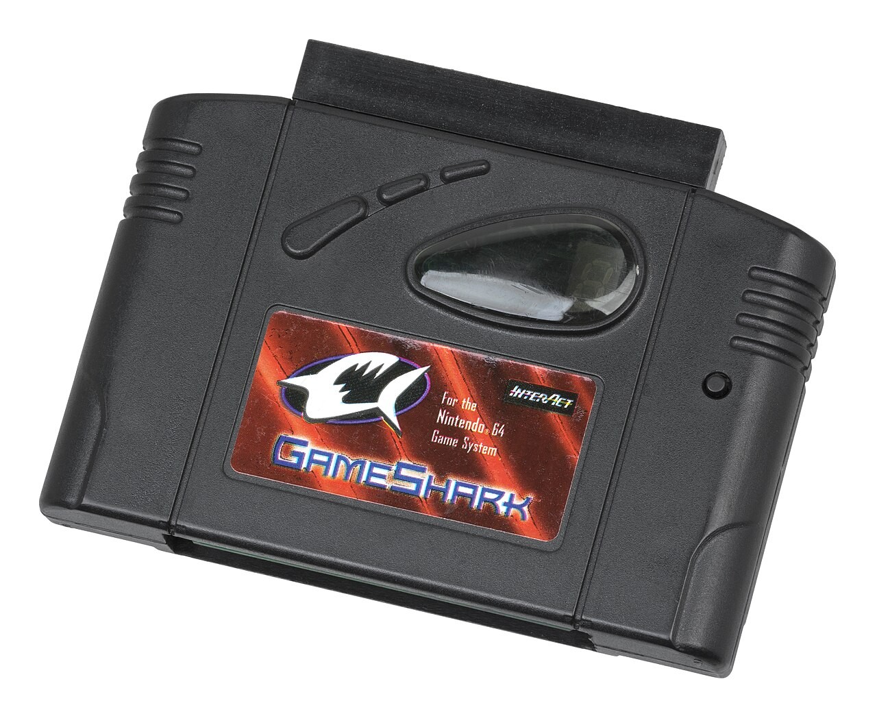 A cartridge-slot accessory for the Nintendo 64.