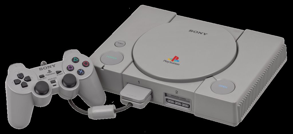Original Sony PlayStation console with DualShock controller