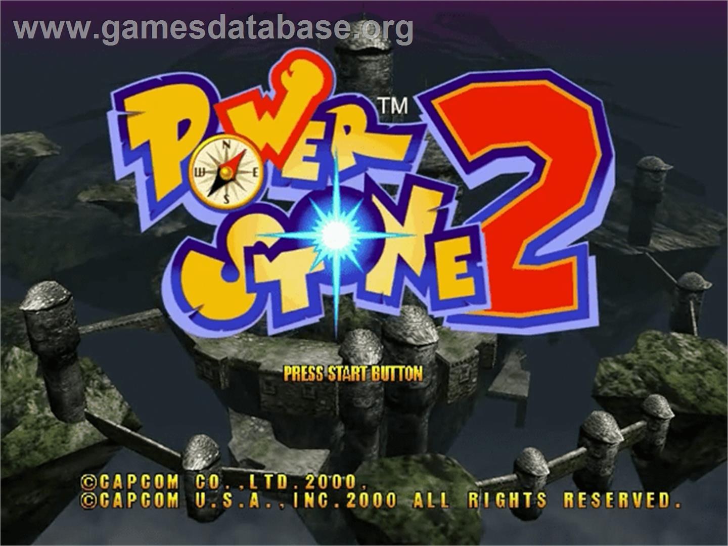 Power Stone 2 title screen on Dreamcast
