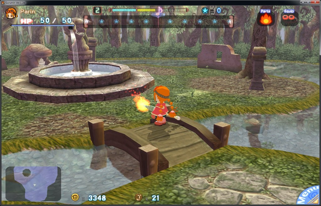 Gurumin PSP gameplay, Parin fighting with her legendary drill