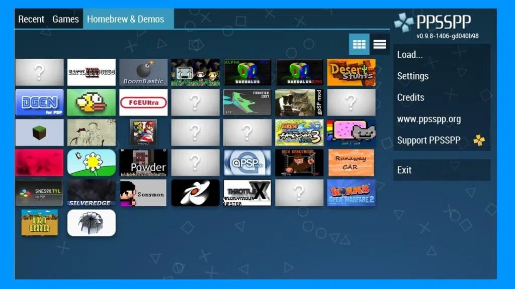 A PSP playing a classic retro game through an emulator