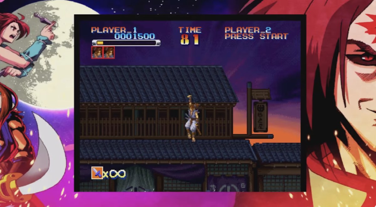 Samurai Shodown II duel in progress showing the game's detailed sprite artwork
