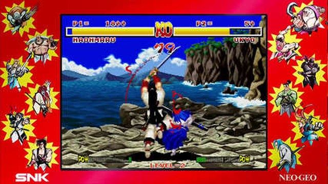 Samurai Shodown II arcade action with a special move connecting