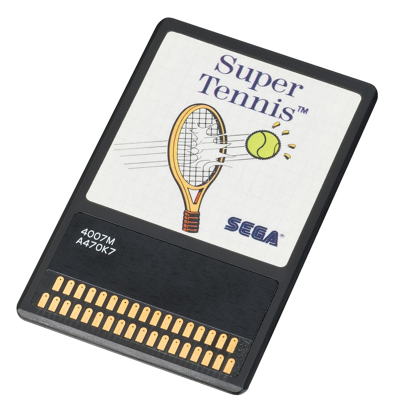 A Sega Card edition of Super Tennis, the credit-card-sized game format