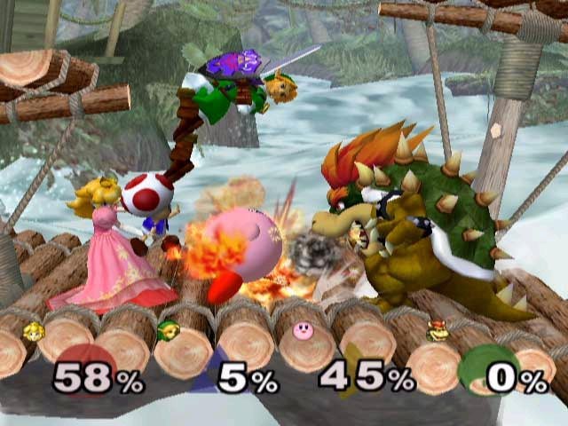 Melee's character select and Nintendo crossover roster on GameCube