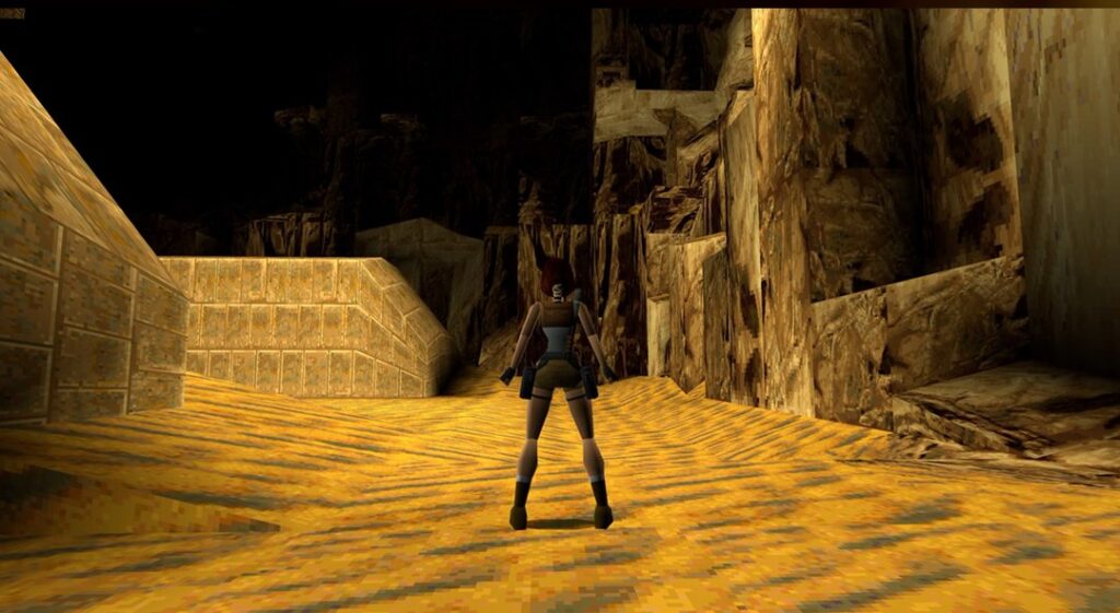 Tomb Raider — Lara in the sand-filled halls of Khamoon, Egypt