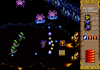 Twinkle Tale gameplay screenshot showing the young witch firing star magic