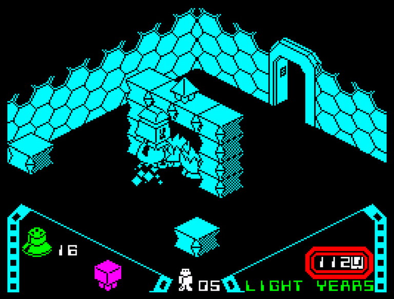 Atic Atac gameplay on the ZX Spectrum, Ultimate's haunted-house arcade adventure