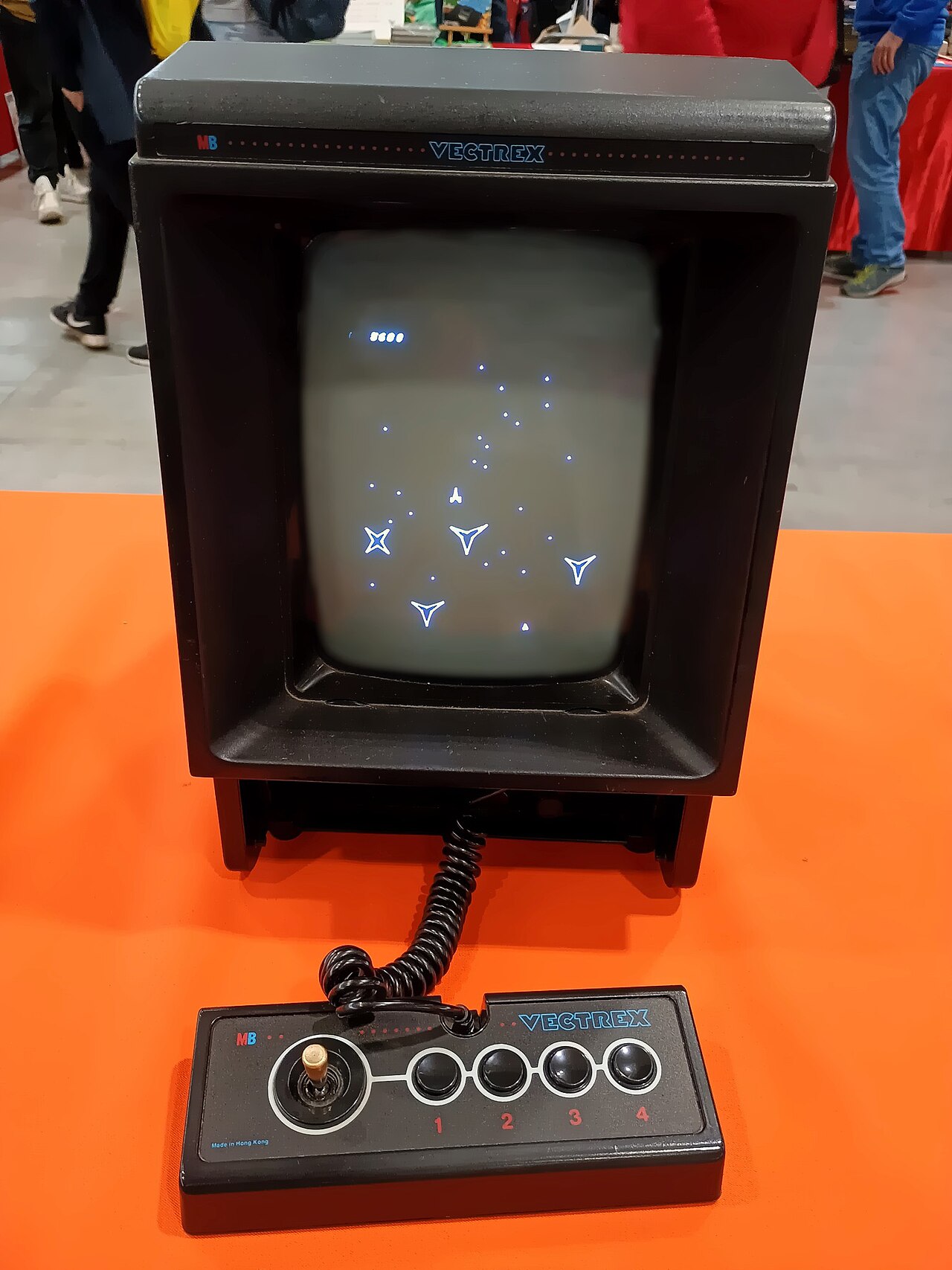A Vectrex console being played