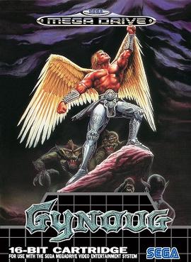 Wings of Wor (Gynoug) cover art showing the winged hero