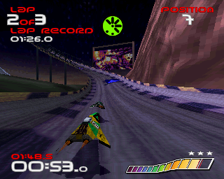WipEout on PlayStation — anti-gravity racing, the PS1 core's natural showcase